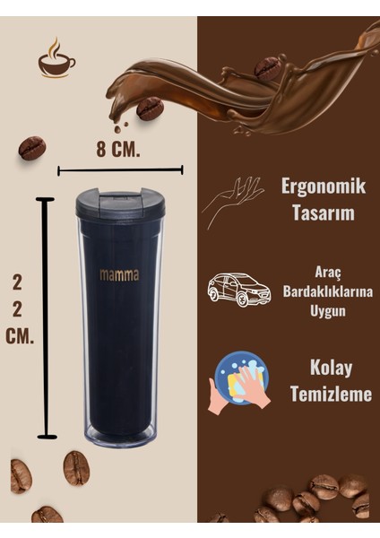 Maggie 2 Saat Sıcak Tutabilen Çift Katman Mug Bardak 450 Ml.