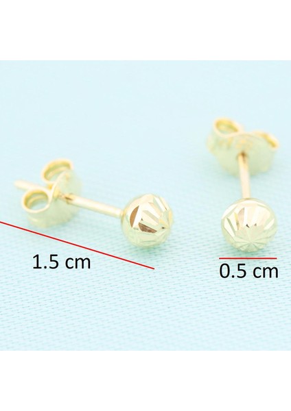 14 Ayar Altın Top Küpe