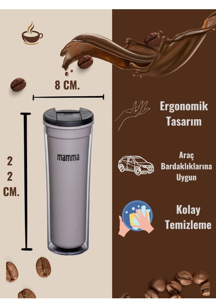 Maggie 2 Saat Sıcak Tutabilen Çift Katman Mug Bardak 450 Ml.