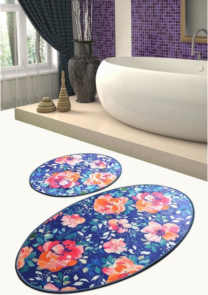 Flowers Djt 2'li Set Banyo Halısı