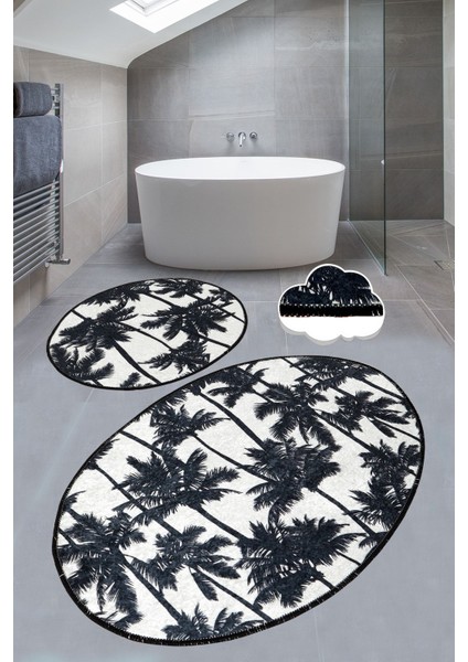 Palm Dijital 2 Li Set Banyo Halısı Djt
