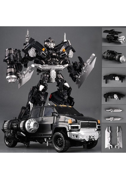 Exclusive Edition Lider Ironhide Hero Black Peak Warrior Aksiyon Figürü, 6 Yaş Üzeri Çocuklar Için Uygun, Manuel Dönüşümlü Savaş Arabası Robotu, (Karanlık Savaş Arabası) (Yurt Dışından)