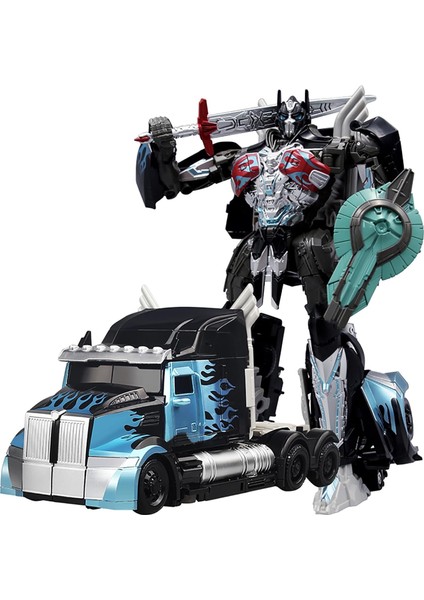 Işletme Sürümü Lider Sınıf Optimus Prime - Son Şövalye Aksiyon Figürü 8 Yaş ve Üzeri -9 Inç Transform Robots Rise Of The Wild, Manuel Deformasyon Araba Modeli, Robot Oyuncak (Siyah (Yurt Dışından)