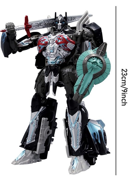Işletme Sürümü Lider Sınıf Optimus Prime - Son Şövalye Aksiyon Figürü 8 Yaş ve Üzeri -9 Inç Transform Robots Rise Of The Wild, Manuel Deformasyon Araba Modeli, Robot Oyuncak (Siyah (Yurt Dışından)