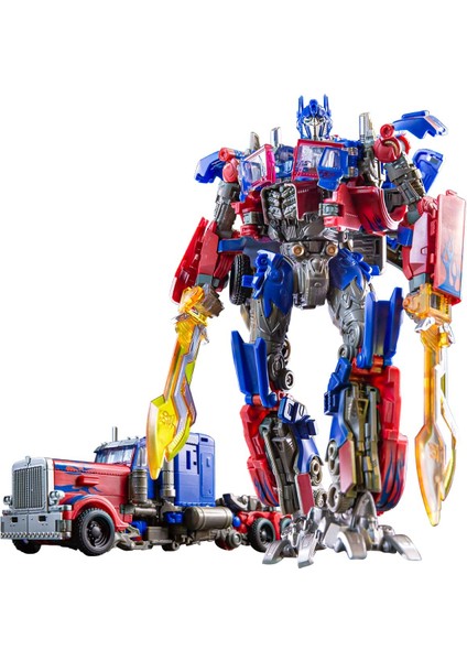 Optimus Prime Deformasyon Aksiyon Figürü Oyuncak, Taşınabilir Araba Modeli Alaşım Deforme Robot Oyuncak Hayranları Için Hediye (E) (Yurt Dışından)