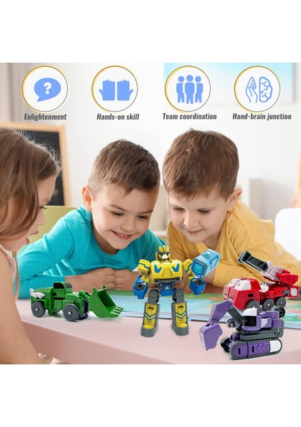 Deformasyon Robot Oyuncak Araba Aksiyon Figürleri Oyuncak Kamyon Stem Birleştirin Erkek ve Kız Yaşları 6+ Için Araba Inşaat Araçları (Yurt Dışından) modelleri