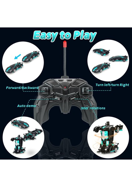 Uzaktan Kumanda Araba, Boys Için Oyuncaklar 3 4 5-7 8 Yaşında, 1:18 Ölçekli Rc Araba Dönüşüm Robot Rc Araba Oyuncaklar Çocuklar Için Noel Doğum Günü Hediyeleri (Yurt Dışından) fırsatları