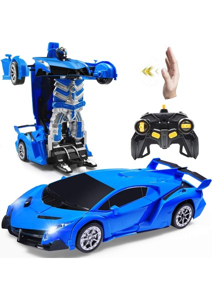 Çocuklar Için 1:14 Rc Araba Robotu, Transformrobot Yarış Oyuncakları, Tek Tuşla Deformasyon Otomatik Demolu Hareket Algılamalı Uzaktan Kumandalı Araba, 360° Döndürme Hafif Müzik Ar (Yurt Dışından)