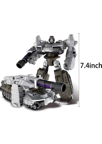 Deforme Araba Robot Megatron/starscream/grimlock, Deformasyon Robot Aksiyon Figürü Ko Koleksiyoncu Sürümü Masaüstü Dekorasyon Hediyeler (Gri) (Yurt Dışından)