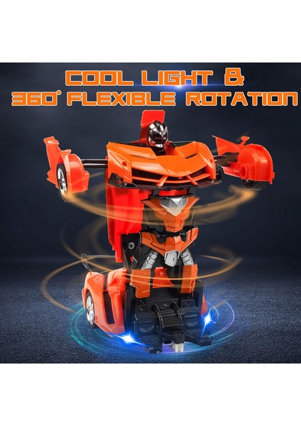Uzaktan Kumandalı Araba, Çocuk Erkek Kız Hediyesi Için Dönüşüm Araba Robot Rc Arabaları, Tek Tuşla Deformasyon ve 360 ° Sürüklenen Robot Araba Oyuncak ile 2.4g 1:18 Ölçekli Yarış A (Yurt Dışından)