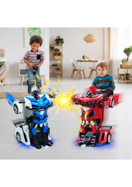 Uzaktan Kumandalı Dönüşüm Araba Robotu Çocuk Oyuncakları Işıklı Rc Araba 2.4ghz 1:18 Şarj Edilebilir 360°DÖNEN Yarış Arabası Doğum Günü Hediyeleri Oyuncaklar Çocuklar Için Erkek Kı (Yurt Dışından) fırsatları