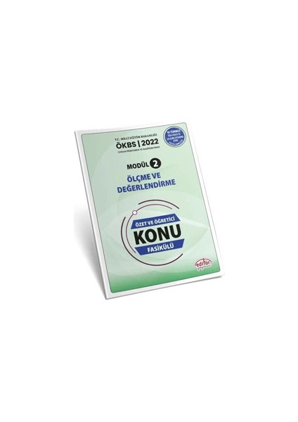Uzman ve Başöğretmen Modül 2 Ölçme ve Değerlendirme Özet ve Öğretici Konu Fasikülü