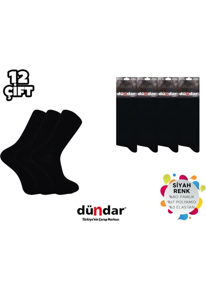 003-1 Dikişsiz Erkek Likralı Penye Çorap 12'li