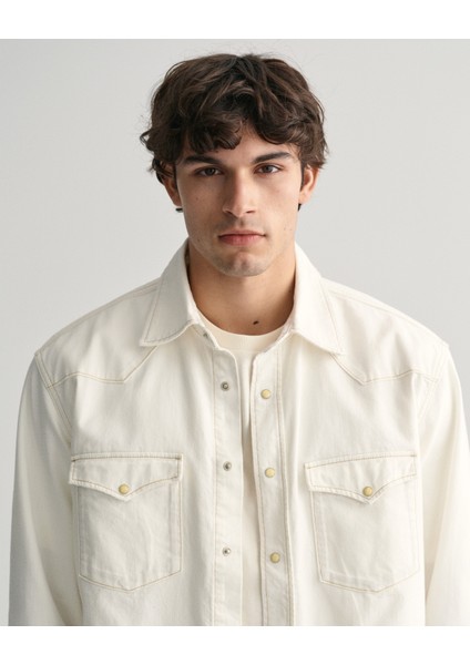 Erkek Bej Relaxed Fit Klasik Yaka Gömlek 3240032.113 indirimleri