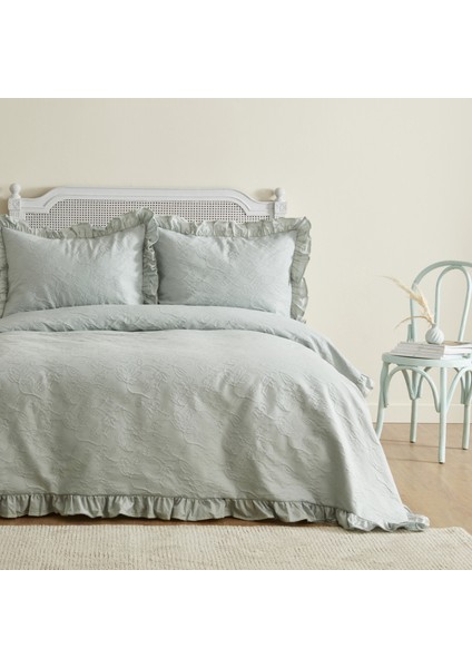 White Collection Tyra Çift Kişilik Yatak Örtüsü Adaçayı