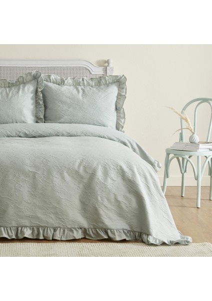 White Collection Tyra Çift Kişilik Yatak Örtüsü Adaçayı