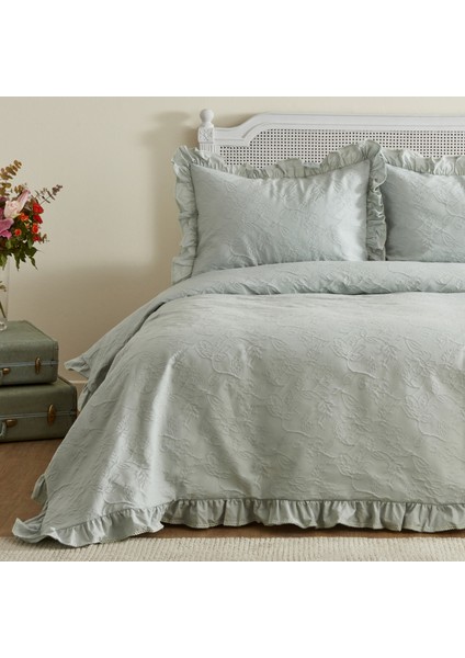 White Collection Tyra Çift Kişilik Yatak Örtüsü Adaçayı
