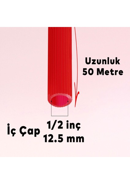 Bahçe Çeşme Su Hortumu İç Çap 1/2 Naturel Silikonlu Sulama Araç Yıkama Hortum 50 Metre