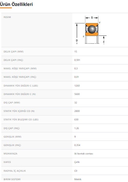 6002-2RS - 15X9X32 - Tımken