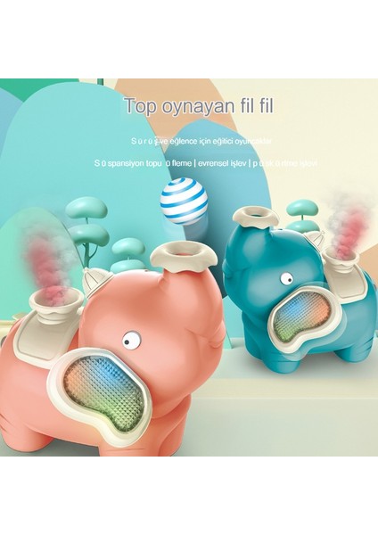 Evrensel Elektrikli Çocuk Oyuncağı Çok Fonksiyonlu Asma Üfleme Topu Bebek Fil Müzikli Işık Sprey Bebek Oyuncak (Yurt Dışından)