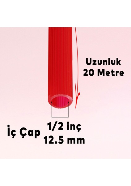 Bahçe Çeşme Su Hortumu İç Çap 1/2 Naturel Silikonlu Sulama Araç Yıkama Hortum 20 Metre