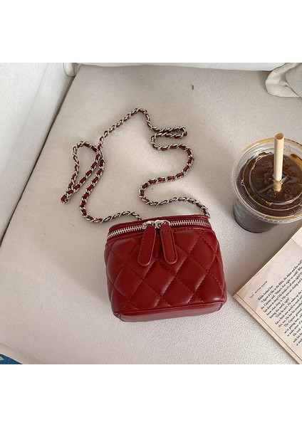 Çok Yönlü Omuz Ruj Çantası Zincir Mini Küçük Çanta Rhombus Messenger Çanta (Yurt Dışından)