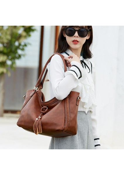 Yeni Stil Püskül Örgülü Kadın Çantası Tek Omuz Messenger Kadın Çantası (Yurt Dışından) fiyatları