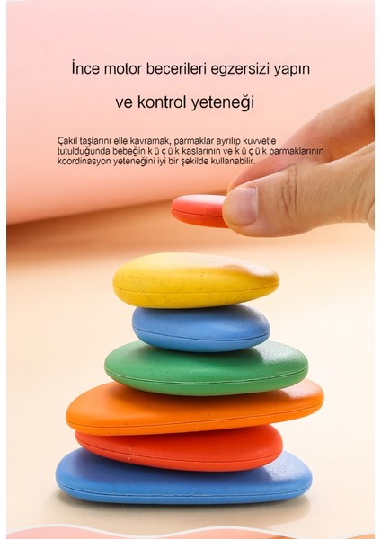 Gökkuşağı Çakıl Jenga Jenga Taşlar Çocuk Eğitici Oyuncaklar Masaüstü Interaktif Mantıksal Düşünme Oyunu Boyama Oyuncaklar 98 Adet (Yurt Dışından)