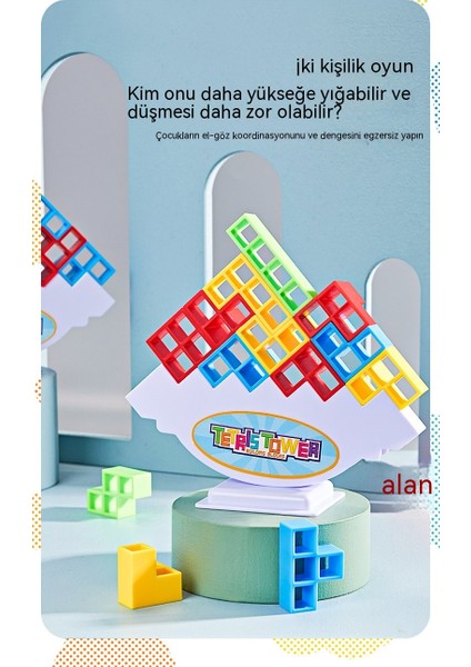 Tetris Yapı Taşları, Dengeli Salıncak, Jenga, Ebeveyn-Çocuk Interaktif Çocuk Eğitici Oyuncaklar 16PCS (Yurt Dışından)