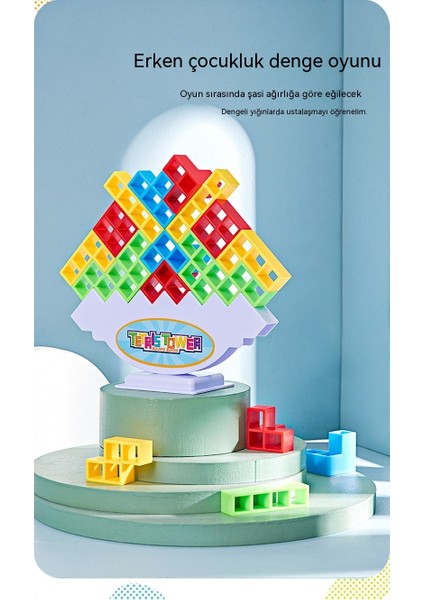 Tetris Yapı Taşları, Dengeli Salıncak, Jenga, Ebeveyn-Çocuk Interaktif Çocuk Eğitici Oyuncaklar 16PCS (Yurt Dışından)