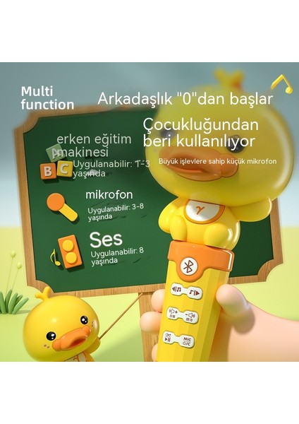 Platypus Çocuk Kablosuz Bluetooth Mikrofon El Mikrofonu Oyuncak Bebek Çok Fonksiyonlu Erken Eğitim Müzik Hikayesi Makinesi (Yurt Dışından)