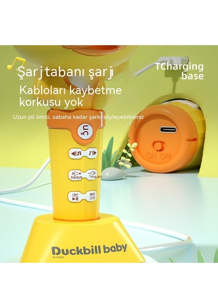 Platypus Çocuk Kablosuz Bluetooth Mikrofon El Mikrofonu Oyuncak Bebek Çok Fonksiyonlu Erken Eğitim Müzik Hikayesi Makinesi (Yurt Dışından)