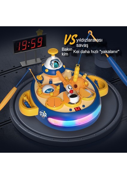 Çocukların Büyük Köstebek Vurma Balık Tutma Platformu Oyuncağı Çok Fonksiyonlu Ses ve Işık Basın Köstebek Vurma Eğitici Oyuncak Oyun Konsolu (Yurt Dışından)