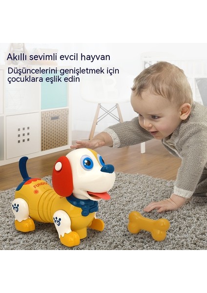 Çocuk Elektrikli Oyuncak Köpek Akıllı Robot Köpek Dokunmatik Sensör Baş ve Kuyruk Erken Eğitim Hikayesi Akıllı Köpek Oyuncak (Yurt Dışından)