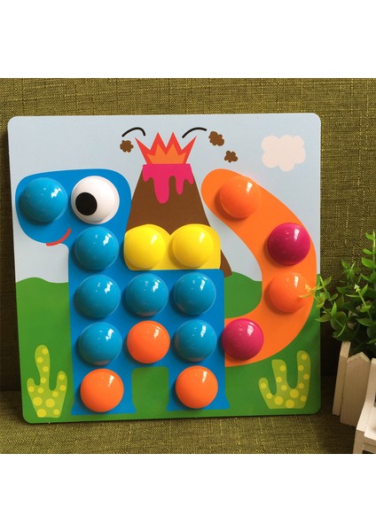 Çocuk Düğme Bulmaca Bebek Eğitici Renk Bulmaca Anaokulu Bilişsel Aydınlanma Erken Eğitim Oyuncakları (Yurt Dışından)