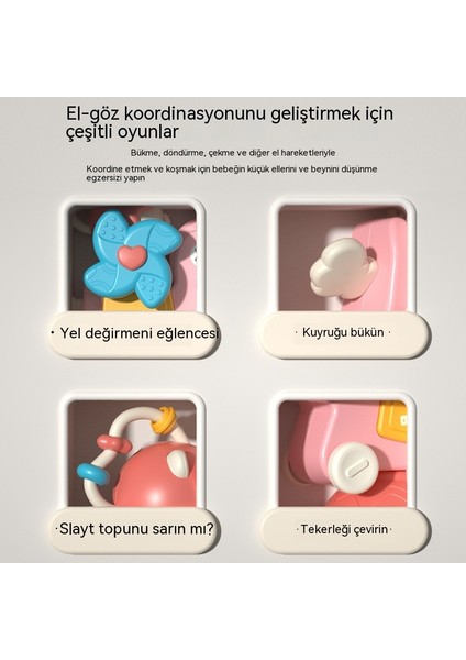 Bebek ve Yürümeye Başlayan Çocuk Vantuz Döndürücü Oyuncak Truva Atı Döndürücü Beşi Bir Arada Bebek El Ince Hareket Oyuncak (Yurt Dışından)