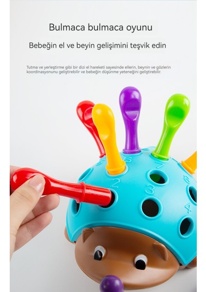 Bebek Bulmacası Erken Eğitim Bulmacası, 1 Yaşındaki 3 Yaşındaki Erkek ve Kız Çocukları Için Ince Motor El-Göz Koordinasyonunu Eğitmek Için Küçük Kirpi Çocuk Oyuncağı (Yurt Dışından)