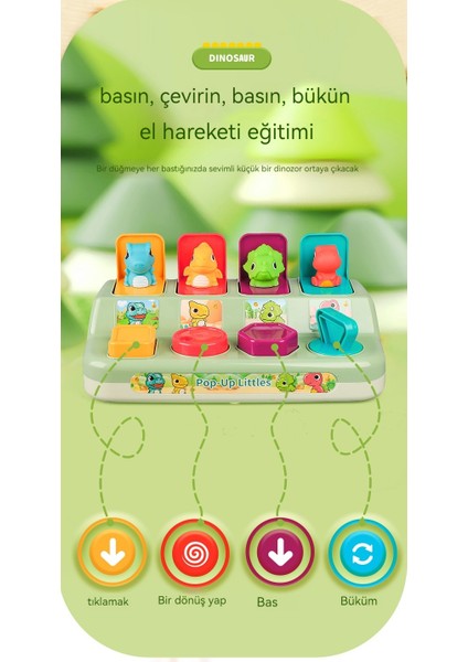 Yeni Bebek Erken Eğitim Q Evcil Hayvan Dinozor Peek-A-Boo Anahtar Kutusu Oyuncak Egzersiz Çocuk Parmak Egzersizi (Yurt Dışından) indirimleri