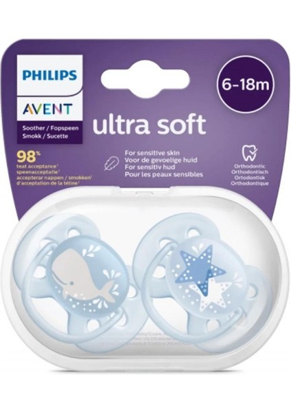 Philips Avent SCF223/03 Ultra Soft Silikon Emzik 6-18 Ay Erkek