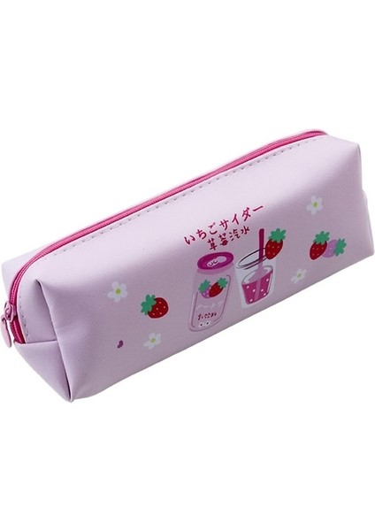 Heamor Kawaii Çilek Kalem Kutusu Kese Kutu Sevimli Anime Pembe Estetik Japon Çizgi Film Meyve Kırtasiye Düzenleyici Çanta Tutucu Taşınabilir Okul Malzemeleri Çilek Sütü - Çilek Içecek (Yurt Dışından) fiyatları