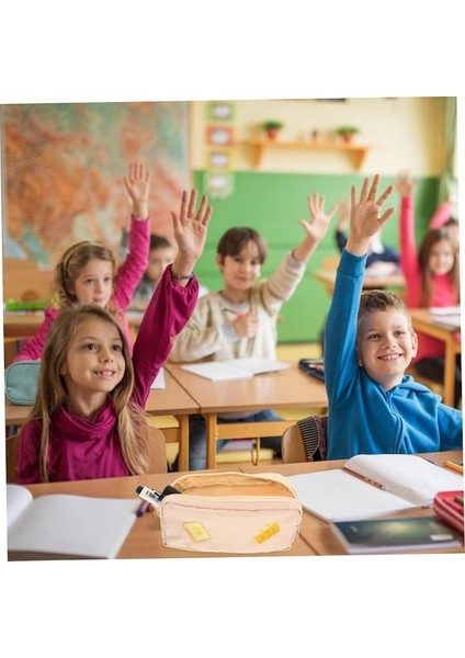 Heamor Çok Katmanlı Kalem Kutusu Kalem Çantası Sabit Çanta Makyaj Çantası Japon Kozmetik Çantası Kırtasiye Bozuk Para Cüzdanı Çocuk Saklama Çantası Polyester (Yurt Dışından) fırsatları