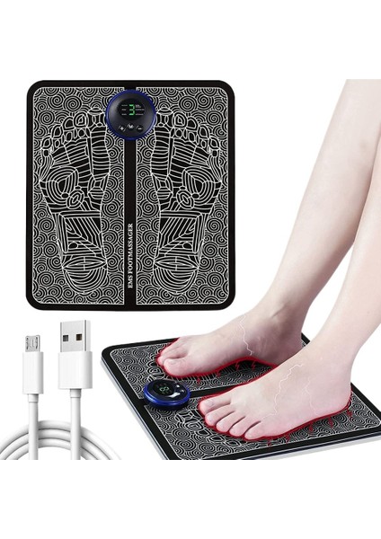 Ayak Masaj Yastığı Refleksoloji Ayak Akupunktur Noktası Masajı Kas Stimülasyonu Kan Dolaşımını Artırır Rölyef Ağrı USB Şarj Edilebilir (Yurt Dışından)