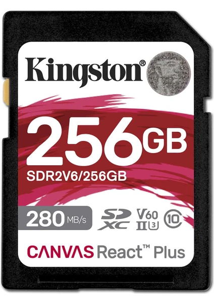 Canvas React Plus 256GB Sd Class 10 V60 Uhs-Iı Hafıza Kartı 280MB/S Okuma, 150MB/S'YE Varan Yazma SDR2V6/256GB