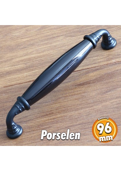 Gerçek Porselen Siyah 96 mm Mobilya Mutfak Kulp Çekmece Dolap Kulplar Kapak Kulpu Kulbu Dolabı
