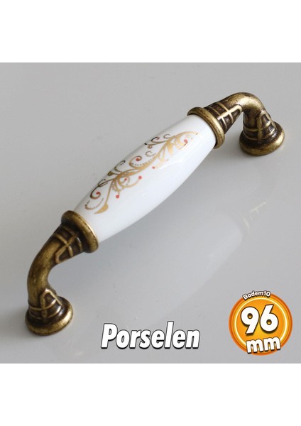 Gerçek Porselen Antik Sarı 96 mm Mobilya Mutfak Kulp Çekmece Dolap Dolabı Kulplar Kapak Kulpu Kulbu