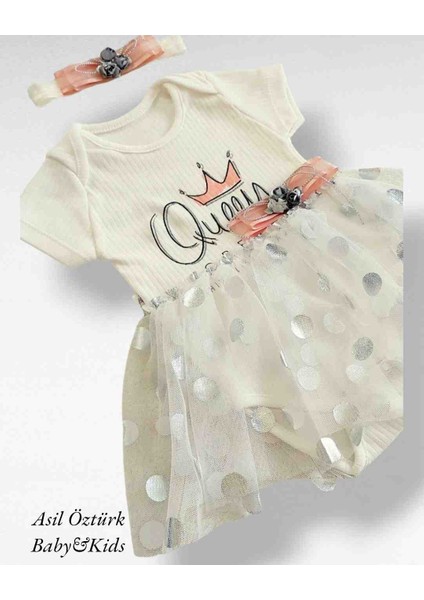 Kız Bebek Tütülü Body Zıbın Elbise Bandanalı Kısa Kollu fırsatları