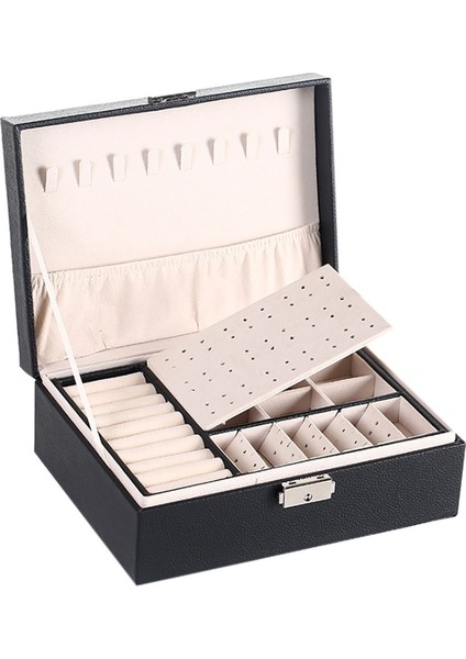 Çok Fonksiyonlu Mücevher Kutusu Pu Deri Tabut Çift (Yurt Dışından)