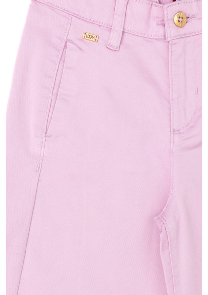 U.S. Polo Assn. Kız Çocuk Pembe Pantolon (Kanvas-Chino) 50282935-VR041