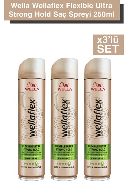 Flexible Ultra Strong Hold Saç Spreyi - 250 ml X3’lu Set