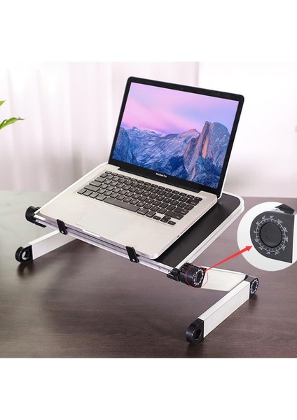 Ayarlanabilir Katlanabilir Dizüstü Bilgisayar Masası Soğutucu Fanlı Macbook Stand